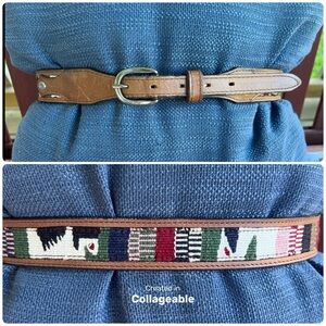 Vintage Circle Y Leather Belt S/M